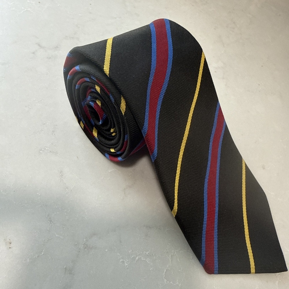 Ben Silver Men's Luxury REPP Tie Dark Gray Blue 3.5" 57"